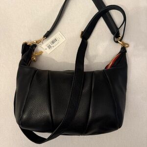 Hammitt Morgan Black Brushed Gold Red Zipper NWT